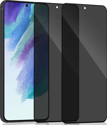 Produktbild von 2-Pack Samsung S21 FE Privacy Displayschutzfolie – gehärtetes Glas 9H – Sup Qualität 3D