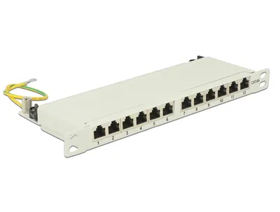 Obrázek produktu pro DeLOCK 43311, RJ-45, Cat6a, Šedá, Kov, Instalace do racku, 0.5U