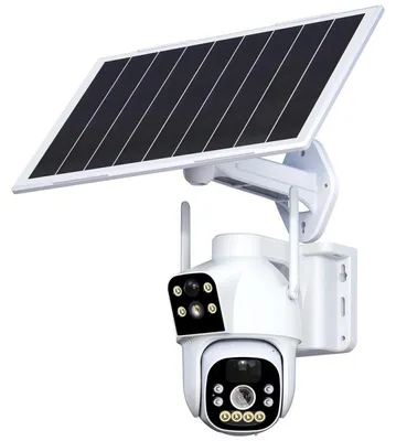 Produktbild von Drehbare PTZ-Kamera HSD3L4G mit Solarladung, 4G, dualem 2MP-Objektiv, Personenerkennung und Nachtsicht - CamHiPro