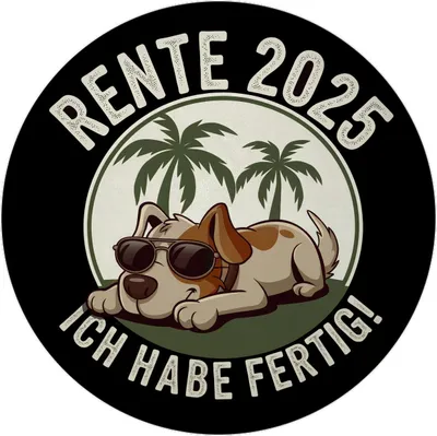 Produktbild von Hund mit Sonnenbrille - Rente 2025 Magnet