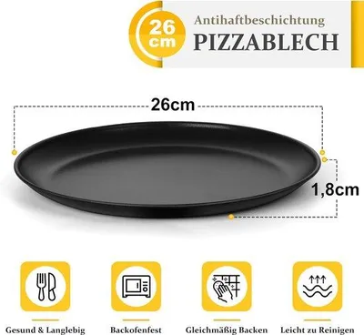 Produktbild von Famanu Pizzapfanne 2 Stück - Antihaftbeschichtung