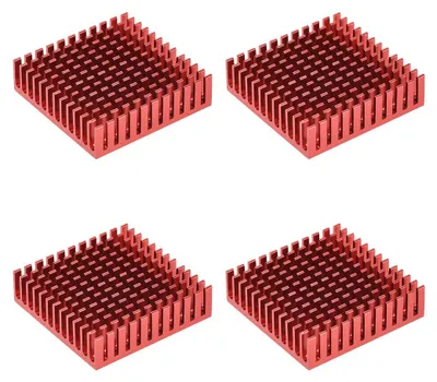 Kühlkörper 4er-Pack 40x40x11 mm rot für Schrittmotor 3D-Drucker