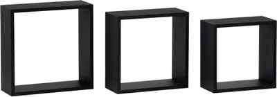 Obrázek produktu pro Autronic Nástěnná polička, sada 3 ks P-008 BK - černá matná