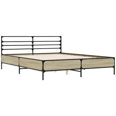 Produktbild von Bettgestell Sonoma-Eiche 150x200 cm Holzwerkstoff und Metall