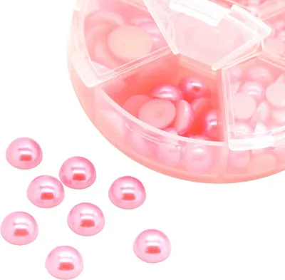 Produktbild von 1 Box / 690 Schmucksteine Cabochons Klebesteine Kuppel 412x26mm, Farbwahl, Farbe:rosa
