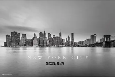 Produktbild von Lizenziertes Poster New York City Skyline Motiv, Wanddekoration, 91,5x61 cm