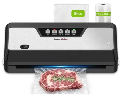 Zdjęcie produktu dla Zgrzewarka próżniowa do żywności - Pakowarka próżniowa - 125 W - Czarna