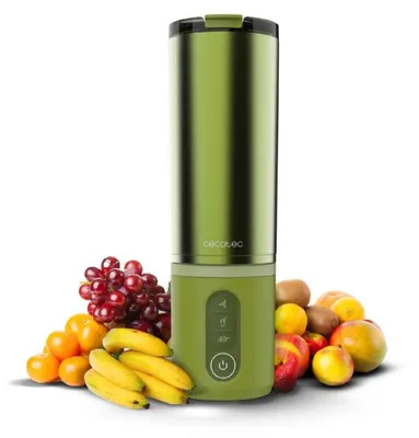 Produktbild von Cecotec Personal Blender Power Titanium Shake2Go Olive Steel. 180 W, BPA-freier Metallbecher 600 ml, 3 Automatikprogramme.