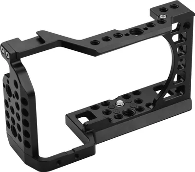 Produktbild von Kamerakaefig-Rig aus Aluminiumlegierung mit Kaltschuhhalterung ARRI-Positionierungsloch 1/4 3/8 Gewindeloecher Ersatz fuer Sony A6000 / A6100 / A6300 / A6400 / A6500-Kameras