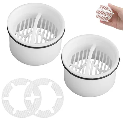 Productafbeelding van Haarfilter doucheafvoer - Duikbuis en haarzeef - Diameter 7 cm - 2 stuks