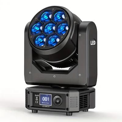 Produktbild von Bühnenbeleuchtung – Moving Head – 7x50W RGBW Bee Eye Beam und Wash – Zoomfunktion – Discobeleuchtung