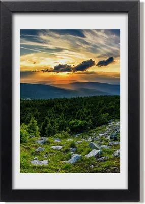 Produktbild von Bild 20x30 MDF-Rahmen, Wandkunst Panorama der Berge