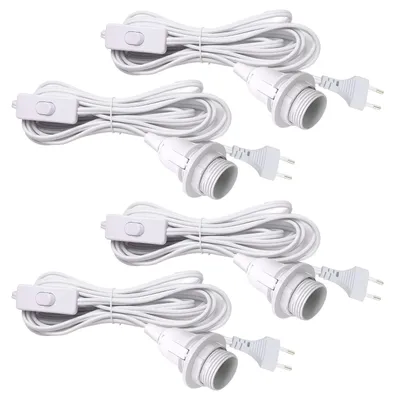 E14-Fassung mit Kabel und Schalter, 4er-Set, 3,5 m, DIY