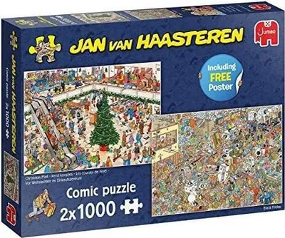 Produktbild von Jan van Haasteren - Musik - Shop & Urlaubsfieber - 2X 1000 Teile, 1000 Stück(e), Comics, 12 Jahr(e)