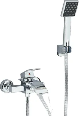 Productafbeelding van Badkraan, met dubbele hendel, modern design, chroom