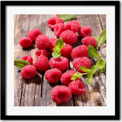 Produktbild von Bild - 50 cm x 50 cm - MDF - Rahmen, Wandkunst - Himbeeren
