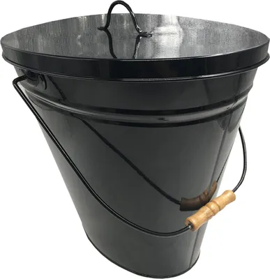 Produktbild von Ascheeimer oval, mit Deckel schwarz, BxTxH = 38x26x35 cm