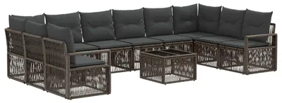 Produktbild von vidaXL Gartensofa-set 11 stk. Grau Poly-Rattan