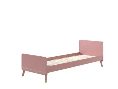 Image de BILLY Lit simple 90 x 200 cm, avec sommier à lattes, finition laquée Terra Rosa