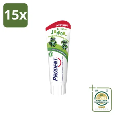 Zdjęcie produktu dla 15 sztuk pasty do zębów dla dzieci Prodent, wzmacniającej szkliwo, dla dzieci powyżej 6 roku życia - 75 ml - zestaw ekonomiczny
