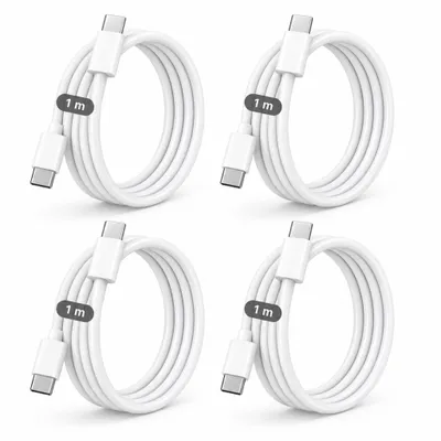 Produktbild von 4x USB-C Ladekabel 1m – USB-C auf USB-C 20W Schnell-Ladekabel – Lade- & Datenkabel für iPhone 15 bis 17 Pro Max, Samsung, Huawei & mehr