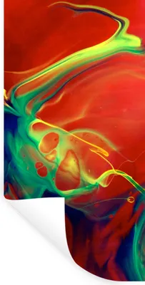 Obrázok produktu pre MuchoWow® Nálepka na stenu - Umenie - Atrament - Farby - Psychedelické - 80x160cm - Samolepiaca a polohovateľná