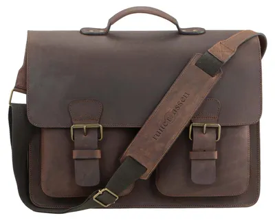 Produktbild von Ruitertassen Lehrertasche 42cm ranger braun XXL Büchertasche Schultasche Aktentasche 3 Fächer 2 symetrische Vortaschen Tragegriff Schultergurt mit Polster 2358T-73