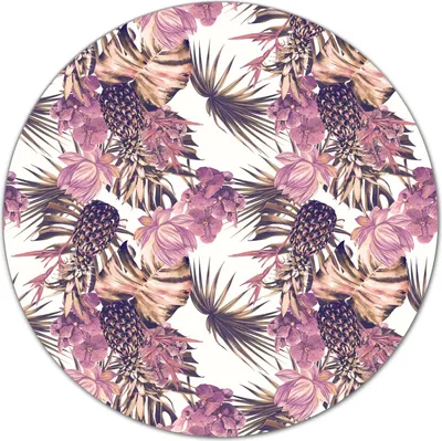 Produktbild von Glas-Herdabdeckplatte Glaskeramikkochfeld-Abdeckung Schneideplatten - 40 cm - Ananas mit Blumen