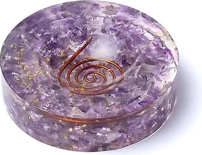 Immagine prodotto di Supporto per sfera in pietra preziosa di orgonite, ametista, confezione da 3 pezzi, 6 cm