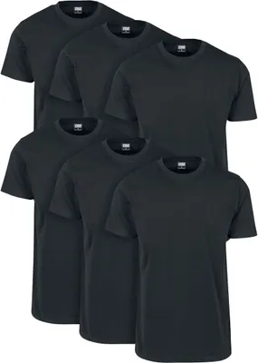 Image de Urban Classics TB2684C | Lot de 6 t-shirts basiques pour homme - Couleur : noir/noir/noir/noir/noir/noir - Taille : XL