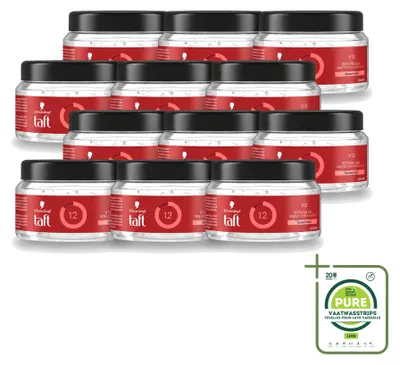 Immagine prodotto di 12 confezioni di gel modellante Taft V12 - Fissaggio super rapido - 250 ml - Confezione grande - 12 pezzi