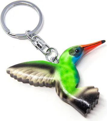 Imagen del producto de Llavero de madera con forma de colibrí