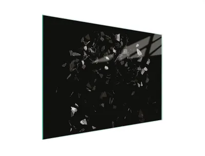 Produktbild von Schneidebrett Herdabdeckplatte Multiglasschneidplatte 30x22 cm Steine Schwarz