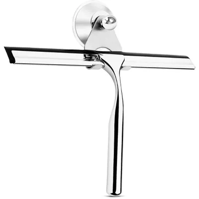 Produktbild von Edelstahl Duschabzieher mit Wandhalterung ohne Bohren, Silikon Abzieher für Dusche, Spiegel und Fenster, 25 cm Wischer modernes Design