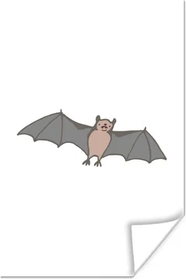 Produktbild von MuchoWow® Poster Fledermaus - Kinder - Weiß - Kinder - Jungen - Mädchen 20x30 cm - Papierdruck