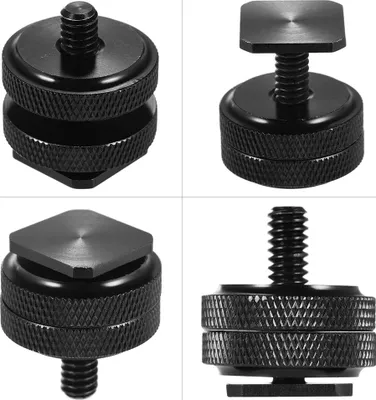 Productafbeelding van Dubbele bevestigingsadapter voor flitsers, accessoire voor speedlights, schroefdraad van 1/4 inch, metaal