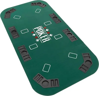 Imagen del producto de Mantel para mesa plegable, ideal para casinos, mesas de póker, con refuerzo de madera, plegable, de 200 x 90 cm. Incluye bandeja para fichas, portavasos, apto para Blackjack y Texas Hold'em