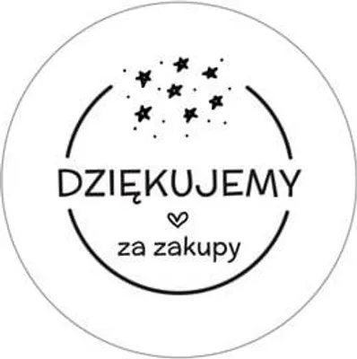 Zdjęcie produktu dla Naklejki okrągłe Białe Dziękujemy za zakupy