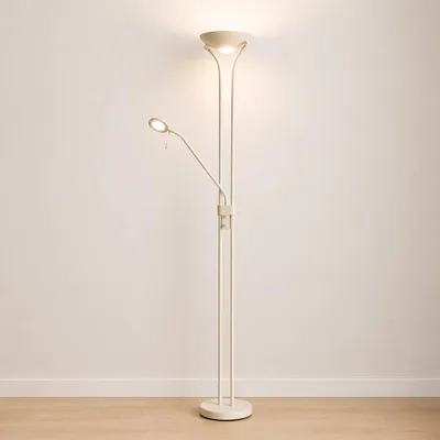 Obrázok produktu pre Stojaca lampa Milton & Oldbrook s čitateľskou lampou Brescia, béžová