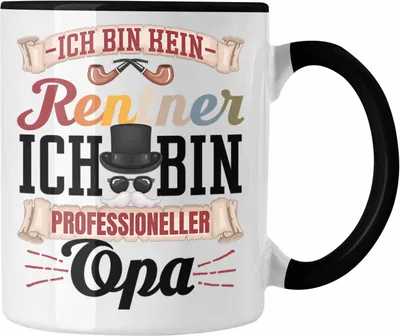 Produktbild von Trendation - Ruhestand  Opa Tasse Geschenk Rentner Geschenkidee Lustig Großvater Beste Opa Vatertag Rente (Schwarz)