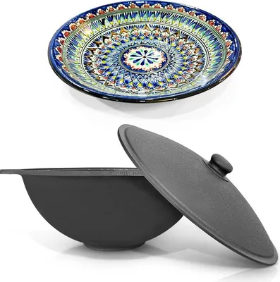 Produktbild von Gusseisen Kazan 12 L Usbekisch Plov Kochtopf WOK Kasan Ljagan Namangan Asia