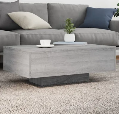 Produktbild von Couchtisch mit LED-Leuchten Grau Sonoma 85x55x31 cm , Couchtische 2024 Neu