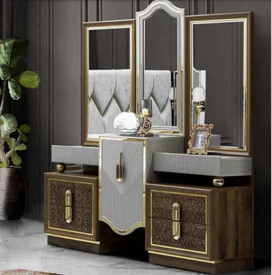 Image de Coiffeuse design moderne avec miroir Chambre à coucher Nouveau luxe