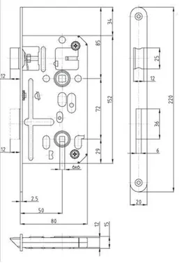 Produktbild von das Schloss wurde verriegelt. K135 - 72/80 P-L WC BÍ Zn mit Mutter 6x6mm