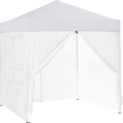 Produktbild von Outsunny Pavillon 2x2m Faltpavillon 4 Seitenwände mit Fenster Tragetasche Stahl