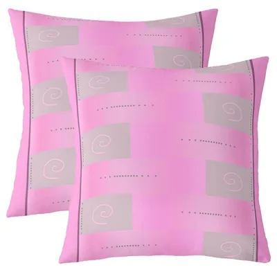 Productafbeelding van Kussensloop, 40x40 cm, geometrisch, roze, abstract, set van 2, polyester