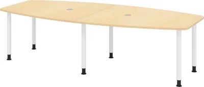 Produktbild von bümö Konferenztisch mittel KT28 - Nachbildung Ahorn, tischfuss: Füße in Weiß