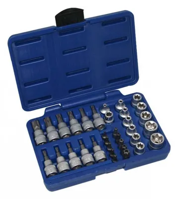 Obrázok produktu pre Sada nástrčných kľúčov a bitov TORX 34 ks profi Asta A-TXSET34 02888