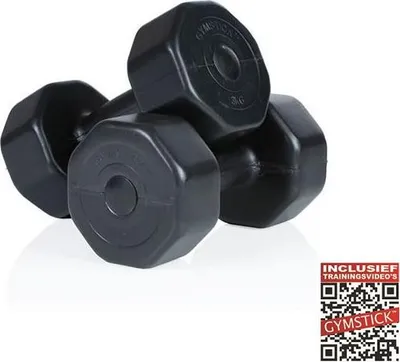 Produktbild von Gymstick Vinyl Hantelset 2 x 5 kg Schwarz