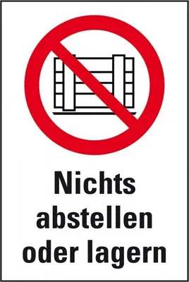Produktbild von Dreifke® Aufkleber I Verbots-Kombischild Nichts abstellen oder lagern, Folie,...